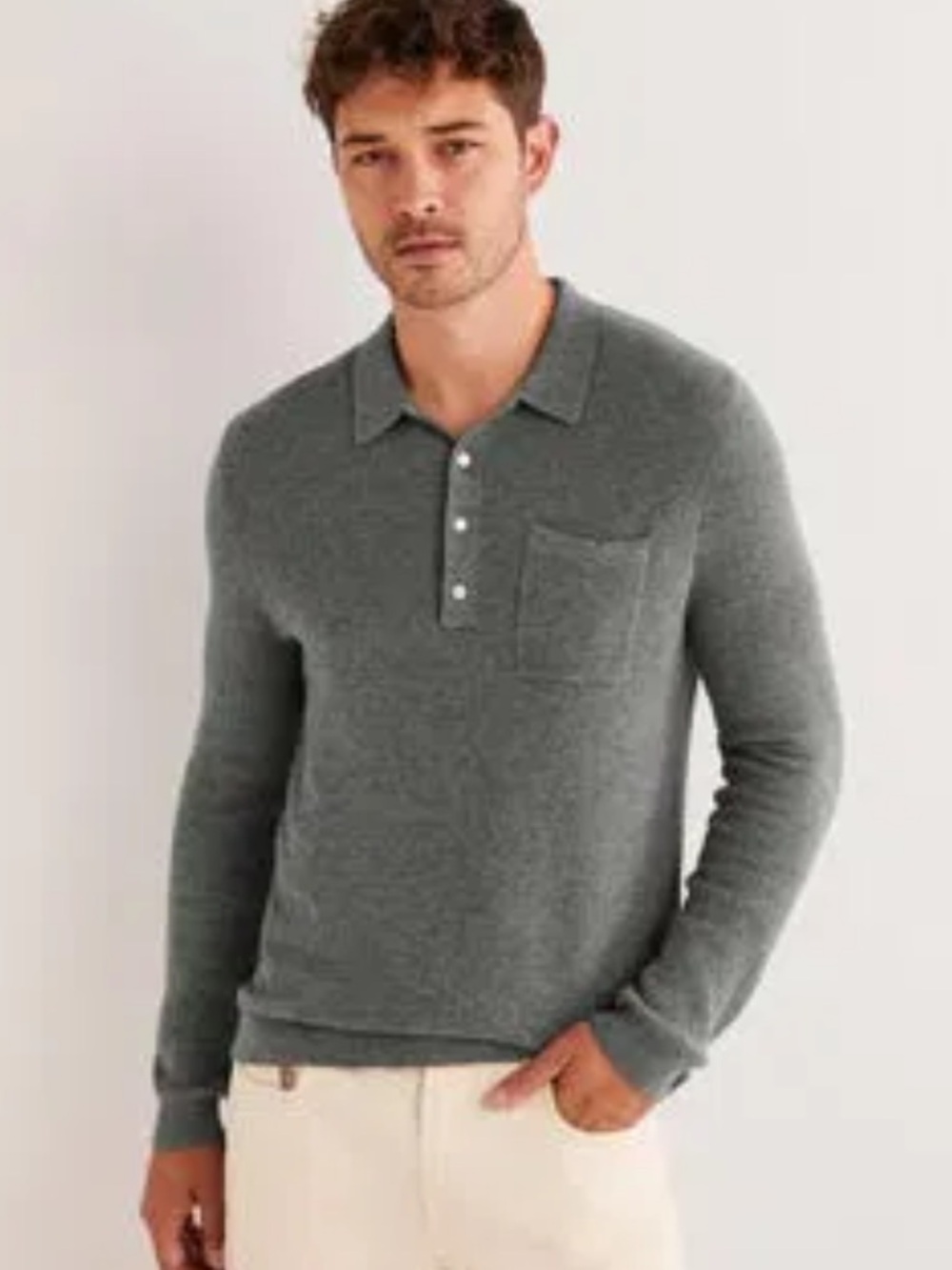 BODEN Knit Long Sleeve Polo